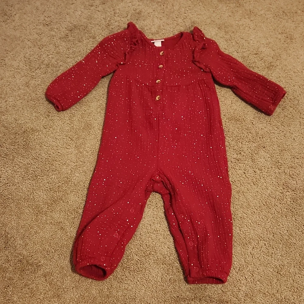 Cat & Jack holiday romper- 12 months wore once